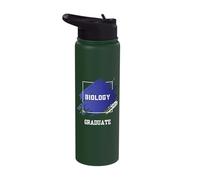 Graduation Graduated Biology Degree University Student Stainless Steel Insulated Water Bottle