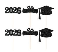 Graduation Hat Cupcake Picks | 2026 Graduation Hat Cupcake Picks | For Dining Table, Desks, Festivals, Holidays, Parties, School Activities