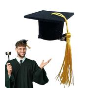 Graduation Hat Hair Clip - 3D Doctoral Cap Headband Hairpins Set | 10 Computers Mini Grad Cap Hair Accessories for Graduation Party, Photo Props, Ceremony Equipment, Celebration Dress Up Decoration