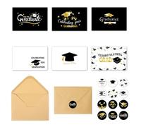 Graduation Invitations 2026 6 Pack Grad Party Invite Cards with Envelopes, Class of 2026 Graduation Announcements for College Graduate Party Supplies Navy Blue Gold (1, Blue)