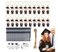 Graduation Keychains 20-Pack - Motivational Senior Student Key Ring Charms, Zinc Alloy and Paper, Ideal for Graduation, Exam Triumphs, Prom, School, College, Career Celebrations | Party Favors f