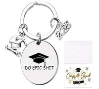 Graduation Keyring, Graduation Gifts for Her Him Card Box Class of 2025 Key Chains Envelope Stickers School Leavers End of Year Gifts for Students High School University Graduates (Style 2)