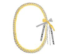 Graduation Leis Class of 2025 Grad Ribbon Rope Double Braided Necklace Handmade Necklace Leis School College High School Congrats Graduates Senio Congratulation Party Gifts for Women Men, White Gold