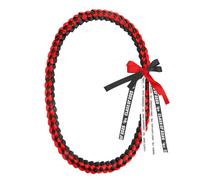 Graduation Leis Class of 2025 Grad Ribbon Rope Double Braided Necklace Handmade Necklace Leis School College High School Congrats Graduates Senio Congratulation Party Gifts for Women Men, Red Black
