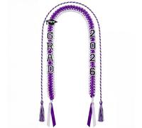 Graduation Leis Class of 2026 Double Braided Ribbon Necklace with Honor Cord for Handmade DIY Money Flower Set Grad Accessories Congrats High School College Graduation Celebration Decorations (White