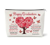 Graduation Makeup Bag for Women Her University College High School Phd Masters Degree Graduate Gifts Cosmetic Pouch Happy Graduation Gifts for Daughter Sister Best Friend Travel Cosmetic Bags