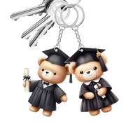 Graduation Memorial Ornament,2D Acrylic Bear Bag Charm for Grad 2-Piece | Cute Bag Charm Keychain Accessories for Car Rearview Mirror Women Men Boy Girl Holiday Backpack