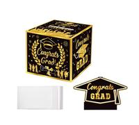 Graduation Money Box - Creations With Medium Paper 13x13x11cm, Pull Out Organizer, Funny Gift Box With 30 Bags | Reusable Cash Holder For Students