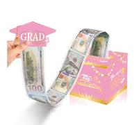 Graduation Money Box for Cash, Pink Surprise Pull Money Gift Box with Pull Out Card and Bags for Graduation Party Supplies