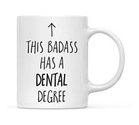 Graduation Novelty Coffee Mug Drinking Cupgift, This Badass Has A Dental Degree, Includes Gift Box, Cups for Graduates School Students of Class of, Grad Diploma 11 Oz
