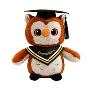 Graduation Owl Plush Doll with Doctoral Cap, Class of 2026 PhD Graduation Gift for Him or Her, Soft Mink Fur Stuffed Animal for Kindergarten to College Graduates, Cute Owl Keepsake (Colour-F)