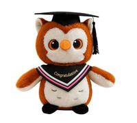 Graduation Owl Plush Doll with Doctoral Cap, Class of 2026 PhD Graduation Gift for Him or Her, Soft Mink Fur Stuffed Animal for Kindergarten to College Graduates, Cute Owl Keepsake (Colour-A)