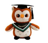 Graduation Owl Plush Doll with Doctoral Cap, Class of 2026 PhD Graduation Gift for Him or Her, Soft Mink Fur Stuffed Animal for Kindergarten to College Graduates, Cute Owl Keepsake (Colour-B)