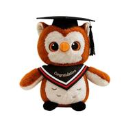 Graduation Owl Plush Doll with Doctoral Cap, Class of 2026 PhD Graduation Gift for Him or Her, Soft Mink Fur Stuffed Animal for Kindergarten to College Graduates, Cute Owl Keepsake (Colour-G)
