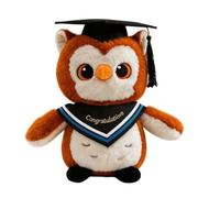 Graduation Owl Plush Doll with Doctoral Cap, Class of 2026 PhD Graduation Gift for Him or Her, Soft Mink Fur Stuffed Animal for Kindergarten to College Graduates, Cute Owl Keepsake (Colour-C)