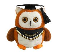 Graduation Owl Plush Toy, Cute Graduation Owl Stuffed Animal with Cap and Sash, Soft Keepsake Gift for Students, Assorted Sash Colours 01-Yellow