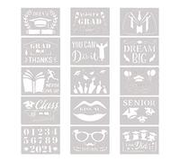 Graduation Painting Template Set Hollow PET Stencils Album Manuscript Report Templates Painting On Wood Wall