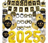 Graduation Party Decorations 2025, Congrats Grad Banner Decoration,Congratulations Balloons Grad Party Supplies Haing Swirls for Graduation Themed Decorations