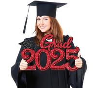 Graduation Party Decorations for Class of 2024 - Red Grad 2024 Wood Sign Photo Booth Props for Class of 2024 College High School Graduation Party Supplies
