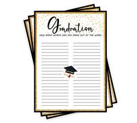 Graduation Party Games, Graduation Party, Sorority Event Decoration Supplies - 20 Game Cards (black gold)