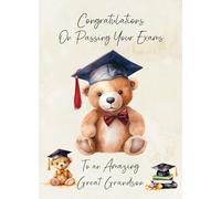 Graduation Passing Exams Congratulations Card For Great Grandson (Design 3)