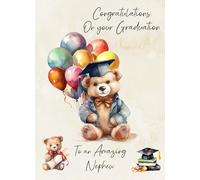 Graduation Passing Exams Congratulations Card For Nephew (Design 1)