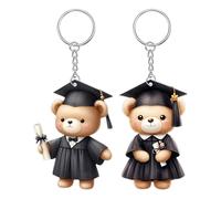 Graduation Pendant 2025 | 2D Acrylic Bear Bag Charm for Grad 2-Piece | Keychain Accessories Cute Decor Backpack Charm for Purse Bag Boy Kindergarten High School Girl College