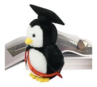 Graduation Penguin Plush, Soft Stuffed Keepsake Toy, Portable Graduation Outfit Doll with Gentle Comfort Filling, Memory Gift Design, Cute Academic Celebration Plush, Stuffed Penguin for School Use