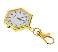 Graduation Period Stylish Hexagonal Key Chain Pocket Watch with Key Buckle Design, Alloy Material and Glass Mirror, Easy to Fix on Belt, Gift for Nurse's Day