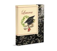 Graduation Photo Album, 23 x 30 cm, 60 White Pages, Thick and Durable Cardboard Pages Intervaled with Pergamino
