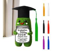 Graduation Pickle | Congrats Grad Keepsake | Cute Knitted Cucumber Doll | For Siblings Friend Classmate Roommate Party Home Office Apartment Ceremony Living Room Bedroom Study School Indoor Outdo