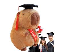 Graduation Plush Animal, Graduation Plush Toy | Beautiful 2025 Capybara Plush Toys | Huggable Animal with PhD Hat Memorable Souvenir for Kindergarten College Ceremony