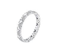 Graduation Ring Platinum Wedding Band 9K Au375 Size P 1/2 White Round 2X2mm Moissanite Stackable for Ladies Fashion