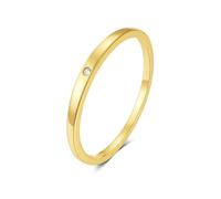 Graduation Rings Wedding Rings White Gold 9K Au375 Size R 1/2 White Round Moissanite Stackable for Lesbian Modern