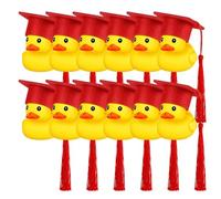 Graduation Rubber Ducks - Mini Soft Graduation Ducks With Black Caps, Car Dashboard Decor | 1.77 Inch, Cute Season Toy For Bachelor & PhD Graduations Party Favors, Students,Theme Party, 12*PCs