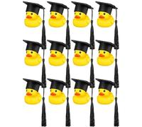 Graduation Rubber Ducks - Pack of 12 Mini Yellow Ducks, Cute and Small Floating Toys Set | Perfect Decoration and Souvenir for Graduation Ceremony, Celebration , Consulte la descripción, See