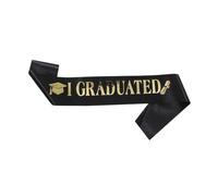 Graduation Sash Student 2023 Graduate Satin Sash for Prime Adults Graduation Ceremony Party Favors Decoration 160x9.5cm JD064 Black Gold Letters Graduate Satin