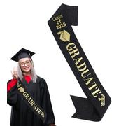 Graduation Sash with Gold Glitter Class | Stole Senior Sash Shoulder Strap - Ribbon Decorations Label Belt, Sashes for 2025 Degree Party Decoration Kit Accessories