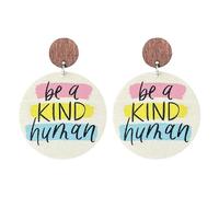 Graduation Season Wooden Dangle Drop Earrings Teacher Appreciation Week Inspirational Lightweight Statement Jewelry for Women Educators & Graduates, wood, agate