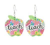Graduation Season Wooden Dangle Drop Earrings Teacher Appreciation Week Inspirational Lightweight Statement Jewelry for Women Educators & Graduates, wood, agate