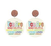 Graduation Season Wooden Dangle Drop Earrings Teacher Appreciation Week Inspirational Lightweight Statement Jewelry for Women Educators & Graduates, wood, agate