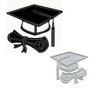 Graduation Series Metal Die Cuts,Doctorial Hat Book Cutting Dies Cut Stencils for DIY Scrapbooking Album Decorative Embossing Paper Dies for Card Making