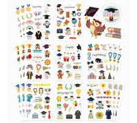 Graduation Stickers,16 Sheets Class of 2026 Stickers,Leavers Well Done Stickers for Graduation Decorations,Congrats Grad Party Favor Gifts Cards Labels Printe Animals You Did It Doctor's Cap Award Cup