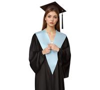 Graduation Stole for Adults University V Collar Stoles Academic Sash Graduation Shoulder Strap for College School Church Ceremony Unisex Light Blue