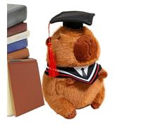 Graduation Stuffed Animal, Capybara Plush Toy, 9.84x7.87x5.91 Inches Soft Celebration, Cap and Gown Accessory, Gift-Ready Design, 1 Piece, for High School, College, Friends