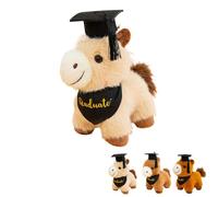 Graduation Stuffed Animal Horse Plush Toy, 11-Inch Soft Huggable Doll with Cap & Gown, Cuddly Keepsake for Graduates, Students & Celebration Gifts (01)