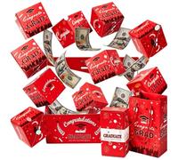 Graduation Surprise Pop up Gift Box,Graduation Explosion Gifts Box,DIY Unique Folding Bouncing Cash Boxes Party Favor (Red)