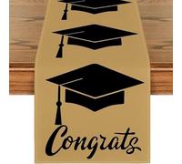 Graduation Table Runner 13x72 Inch Grad Cap Table Runner 2025 Rustic Graduation Decorations for Grad Party Tabletop Centerpieces Kitchen Dining Room Home
