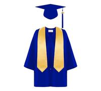 Graduation Uniform Kids - Unisex Grad Ceremony Uniform With Sash And Hat | Graduation Gown Set Kindergarten, Preschool, Primary School, Perfect End-of-Year Celebrations, Royal blue XL code, Refer to