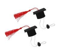 Graduation W raduation Dog Dr Hat 2pcs Felt Cloth Red for Pets